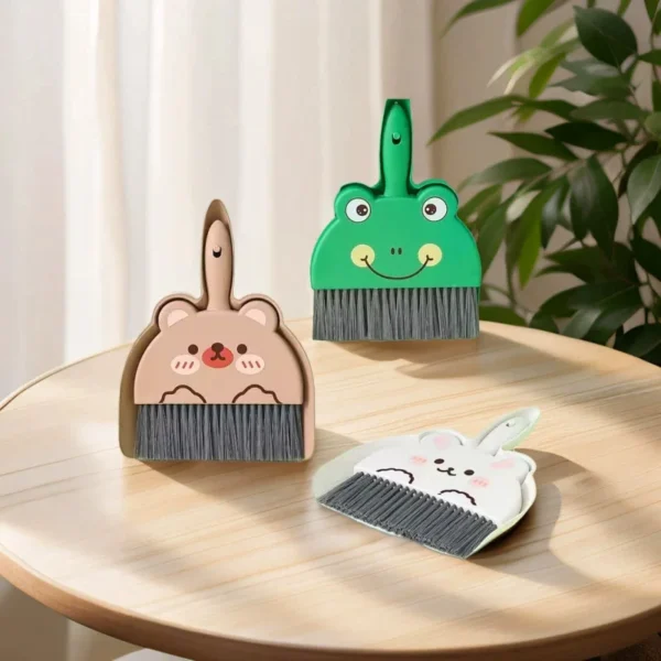 Mini Desktop Sweeper Set - Small Broom & Dustpan for Kids, Students, Office Desks, Craft Cleanup, Portable & Lightweight (Blue/P