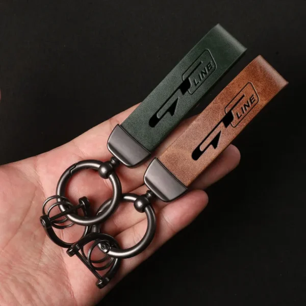 Luxury Genuine Leather Keychain Car Key Ring Holder Jewelry Custom Gift For kia gt gtline ceed Forte RIO STINGER Seltos K3 KX5