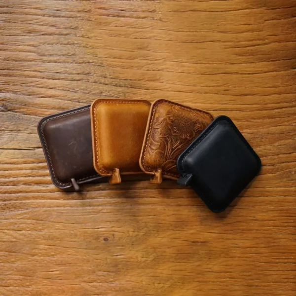 Genuine Leather Roll Tape Measure Crazy Horse Leather Handmade Portable Pull Ruler Retractable Vintage Ruler Tool Women