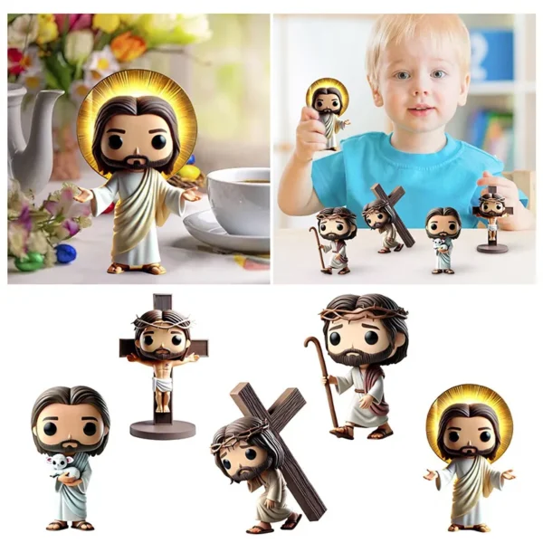 Easter Ornament Cute Doll Jesus Statue Creative Doll Gift Handmade Decorative Crafts Home Bedroom Living Room Decoration Gift