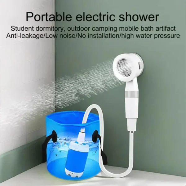 Wireless charging camping shower pump, portable outdoor cleaning equipment, suitable for hiking and dormitory use